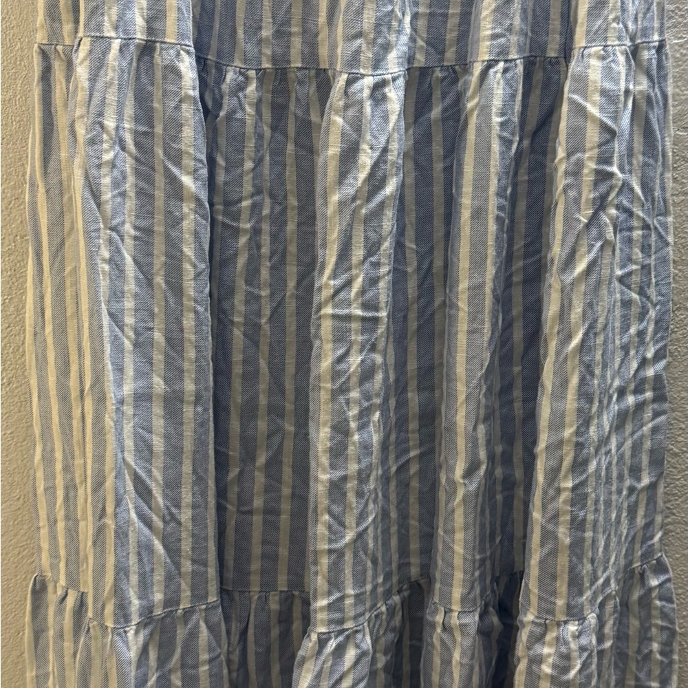 Rainbow Blue and White Striped A-Line Skirt